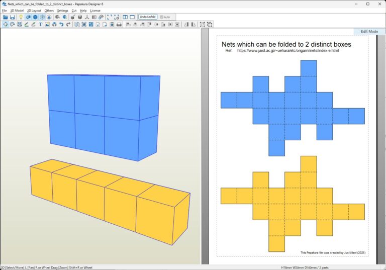 Nets which can be folded to 2 distinct boxes